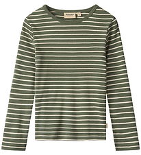 Wheat Bluse - Stig - Dark Green Stripe