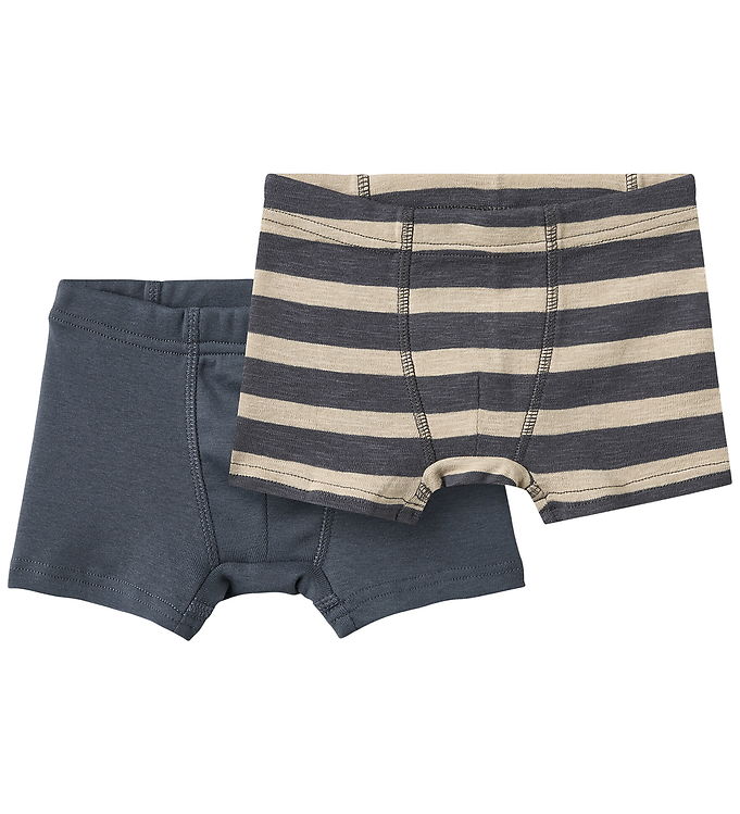 Wheat Boxershorts - 2-pak - Louis - Greyblue Stripe