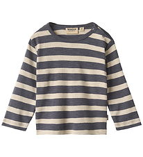 Wheat Bluse - Milo - Greyblue Stripe