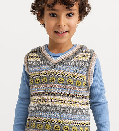 MarMar Vest - Uld/Bomuld - Taj - Fair Isle