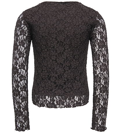 Kids Only Bluse - KogLeika - Lace - Noos - Black Coffee