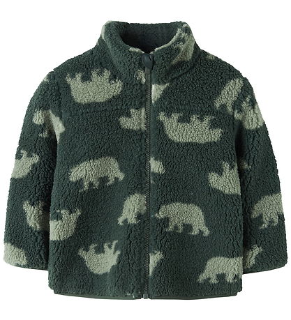 Name It Fleecejakke - NmmMonico - Teddy - Noos - AOP - Jungle Gr