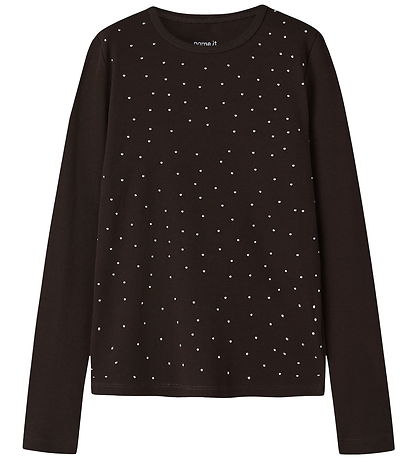 Name It Bluse - NkfNolovo - Slim - Chocolate Plum m. Sølv Netter
