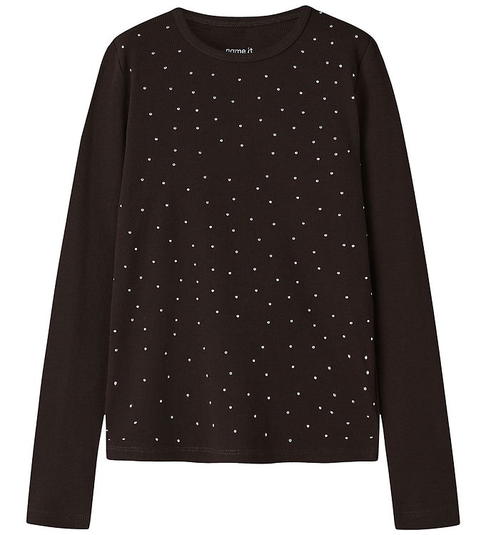 Name It Bluse - NkfNolovo - Slim - Chocolate Plum m. Sølv Netter