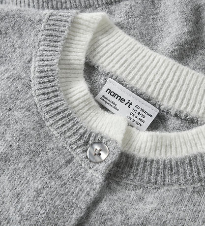 Name It Cardigan - NkfNikita - Strik - Grey Melange
