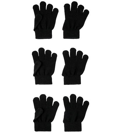 Name It Handsker - 3-pak - Strik - NknMagic - Black