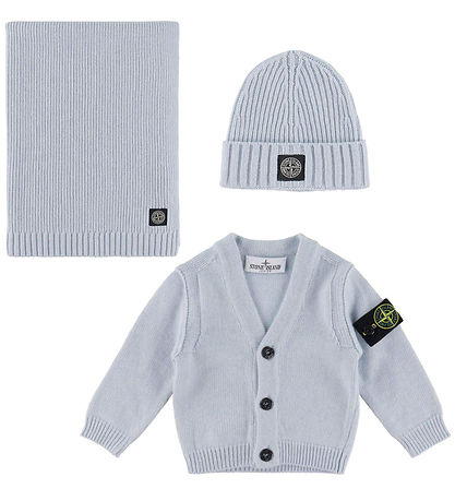 Stone Island Gaveæske - Cardigan/Hue/Tæppe - Strik - Dust Blue