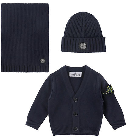Stone Island Gaveæske - Cardigan/Hue/Tæppe - Strik - Navy Blue