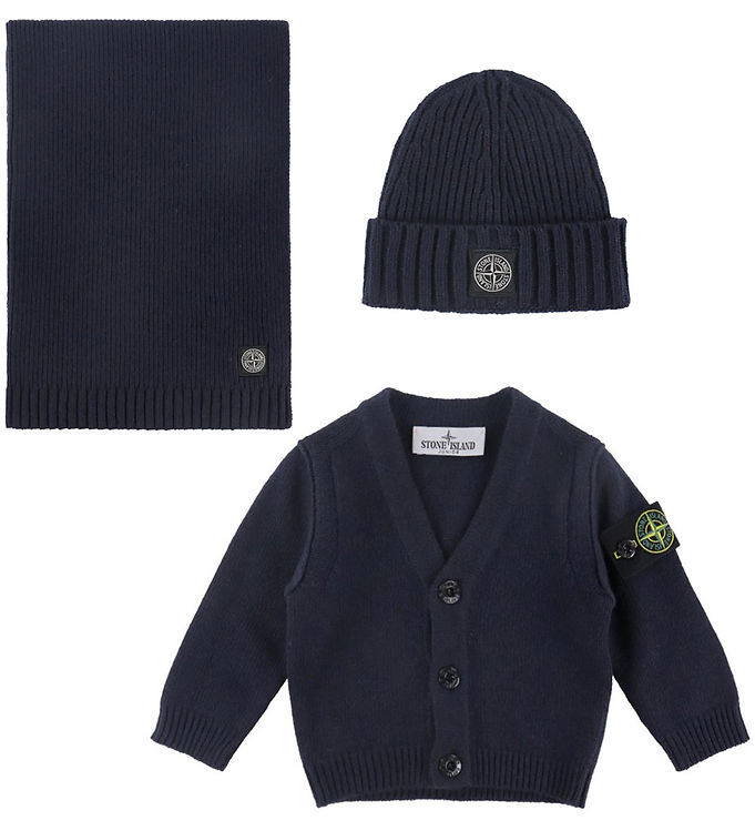 Stone Island Gaveæske - Cardigan/Hue/Tæppe - Strik - Navy Blue