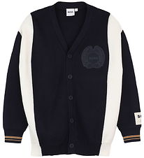 BOSS Cardigan - Knitted - Navy/White
