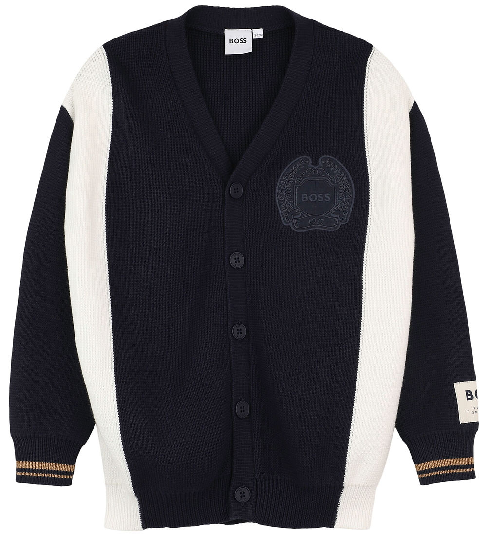 BOSS Cardigan - Strick - Navy/Weiß - BOSS - 10 Jahre (140) - Cardigans