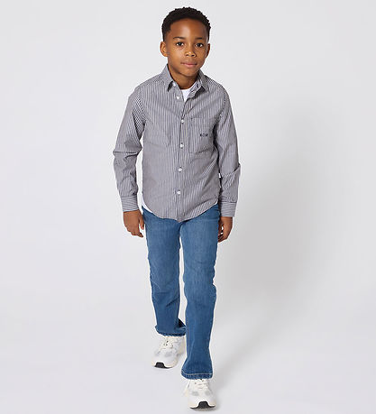 BOSS Skjorte - Navy/Hvid/Brun