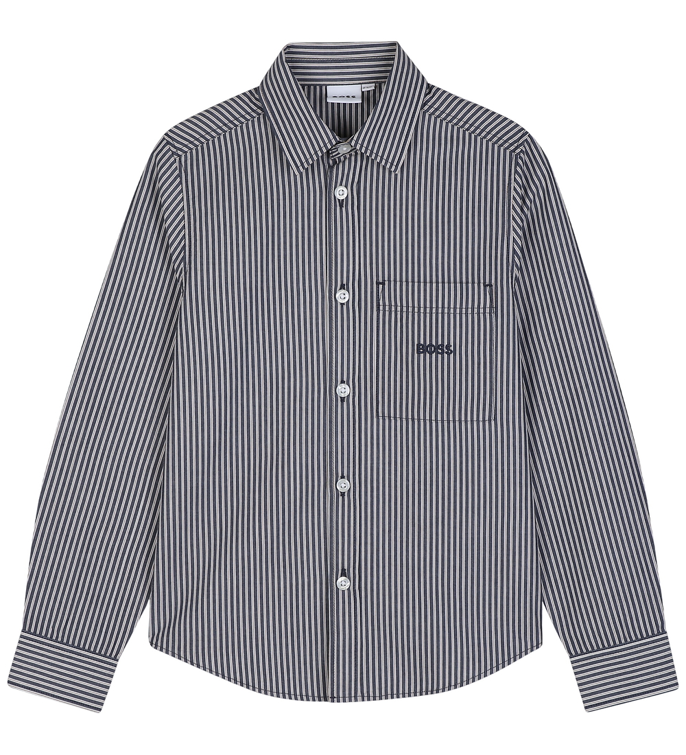 BOSS Hemd - Navy/Weiß/Braun - BOSS - 14 Jahre (164) - Hemd/Bluse