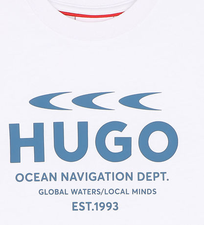 HUGO T-shirt - Vit m. Tryck