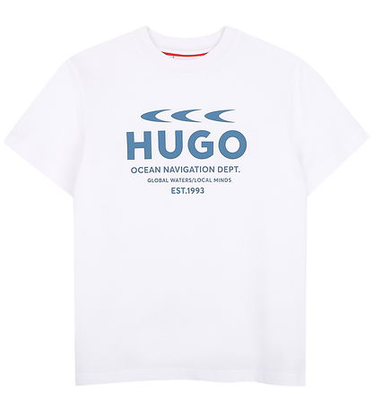 HUGO T-shirt - Vit m. Tryck