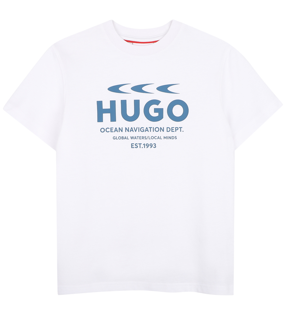HUGO T-Shirt - Weiß m. Print - HUGO - 16 Jahre (176) - T-Shirts
