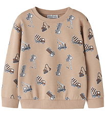 Name It Sweatshirt - NmmVimo - AOP - Sesame/Excavator