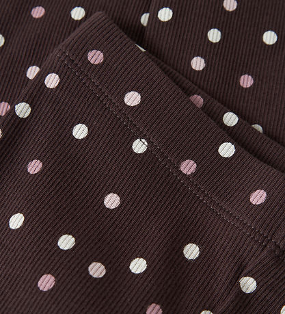 Name It Bukser - NmfVemia - Rib - Chocolate Plum/Small Dots