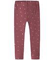 Name It Leggings - NmfVivian - Wild Ginger/Pink Glitter Hearts