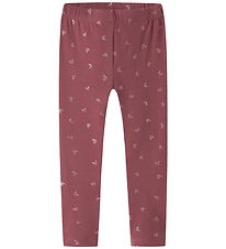 Name It Leggings - NmfVivian - Wild Ginger/Pink Glitter Hearts