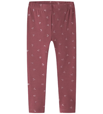 Name It Leggings - NmfVivian - Wild Ginger/Pink Glitter Hearts