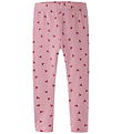 Name It Leggings - NmfVivian - Lilas/Red Glitter Hearts