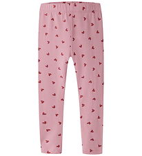 Name It Leggings - NmfVivian - Lilas/Red Glitter Hearts