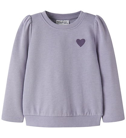 Name It Sweatshirt - NmfVima - Heirloom Lilac/Heart Embroidery