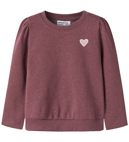Name It Sweatshirt - NmfVima - Wild Ginger/Heart Embroidery