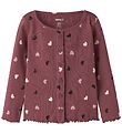 Name It Bluse - NmfVemia - Rib - Slim - Wild Ginger/Hearts