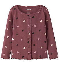 Name It Bluse - NmfVemia - Rib - Slim - Wild Ginger/Hearts