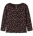 Name It Bluse - NmfVemia - Rib - Slim - Chocolate Plum/Small Dot