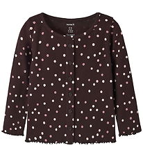 Name It Bluse - NmfVemia - Rib - Slim - Chocolate Plum/Small Dot