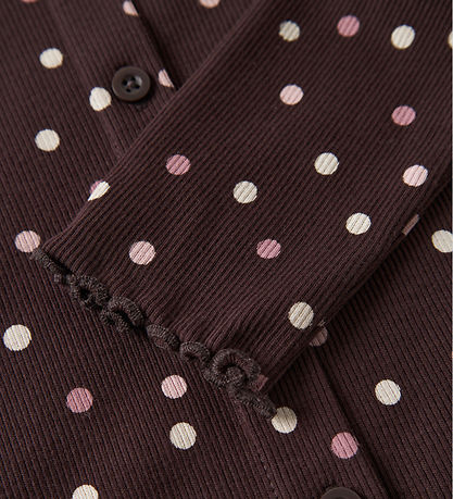Name It Bluse - NmfVemia - Rib - Slim - Chocolate Plum/Small Dot