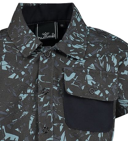Hummel Shirt - UV50+ - HMLSaxo - Charcoal/Light Blue Hummel Shirt - UV50+ - HMLSaxo - Charcoal/Light Blue