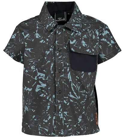 Hummel Shirt - UV50+ - HMLSaxo - Charcoal/Light Blue Hummel Shirt - UV50+ - HMLSaxo - Charcoal/Light Blue