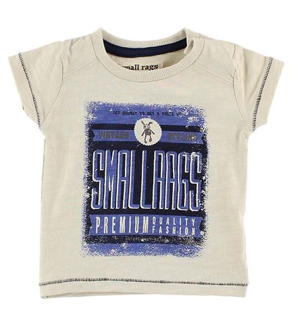 Small Rags T-shirt - Ivory Melange w. Print Small Rags T-shirt - Ivory Melange w. Print