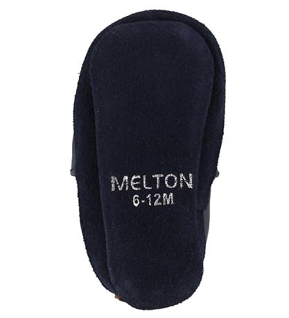 Melton Leren Slippers - Navy Melton Leren Slippers - Navy