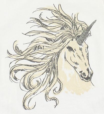 Wheat T-shirt - Ivory m. Enhjørning