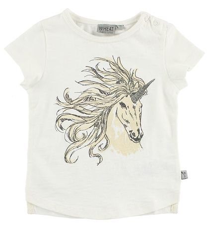 Wheat T-shirt - Ivory m. Enhjørning