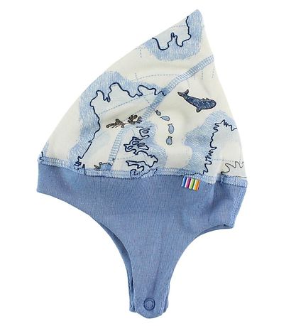 Joha Hue - Arctic Zone - Uld/Bambus - Creme m. Blåt Print Joha Hue - Arctic Zone - Uld/Bambus - Creme m. Blåt Print