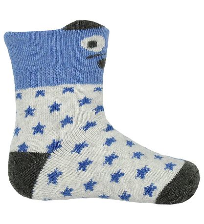 Chaussettes de Bébé Melton - 2 Pack - Bleu/Gris av. Étoiles Chaussettes de Bébé Melton - 2 Pack - Bleu/Gris av. Étoiles