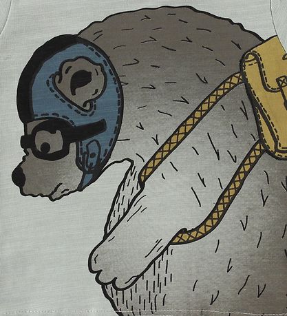 En Fant Bluse - Lyseblå m. Bjørn