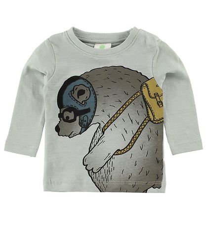 En Fant Blouse - Lichtblauw m. Beer En Fant Blouse - Lichtblauw m. Beer