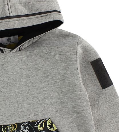 Young Versace Hoodie - Grey Melange w. Yellow Pattern Young Versace Hoodie - Grey Melange w. Yellow Pattern