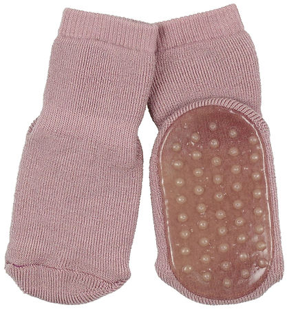 MP Strømper m. Skridsikker Bund - Uld - Gammelrosa