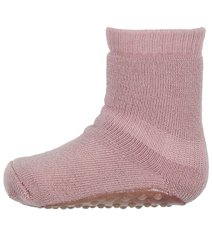 MP Strømper m. Skridsikker Bund - Uld - Gammelrosa