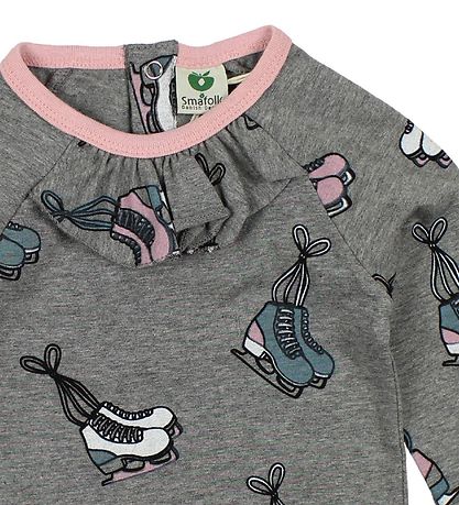 Småfolk Bodysuit L/S - Grey Melange w. Skates Småfolk Bodysuit L/S - Grey Melange w. Skates