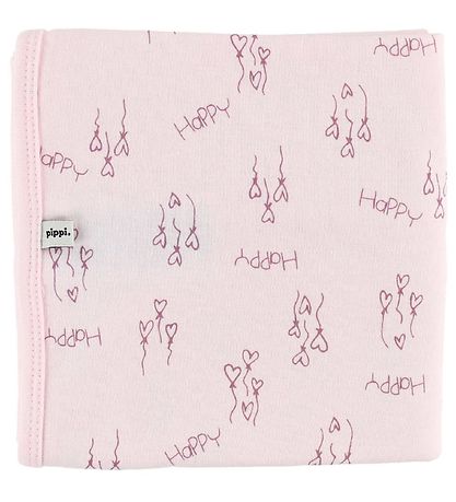 Pippi Tæppe - 70x70 - 2-pak - Lilla/Rosa m. Hjerter/Sommerfugl