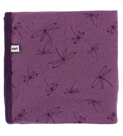 Pippi Tæppe - 70x70 - 2-pak - Lilla/Rosa m. Hjerter/Sommerfugl